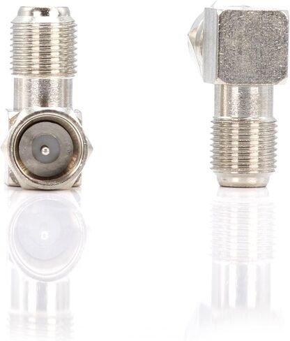 Coaxial Cable Right Angle Connector - 100 Pack - for Tight Corners and Flat Panel TV Mounting - 90 Degree F Type Adapter for Coax Cable and Wall Plates in Saudi Arabia