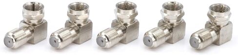 Coaxial Cable Right Angle Connector - 100 Pack - for Tight Corners and Flat Panel TV Mounting - 90 Degree F Type Adapter for Coax Cable and Wall Plates in Saudi Arabia
