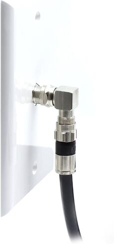 Coaxial Cable Right Angle Connector - 100 Pack - for Tight Corners and Flat Panel TV Mounting - 90 Degree F Type Adapter for Coax Cable and Wall Plates in Saudi Arabia