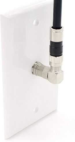 Coaxial Cable Right Angle Connector - 100 Pack - for Tight Corners and Flat Panel TV Mounting - 90 Degree F Type Adapter for Coax Cable and Wall Plates in Saudi Arabia