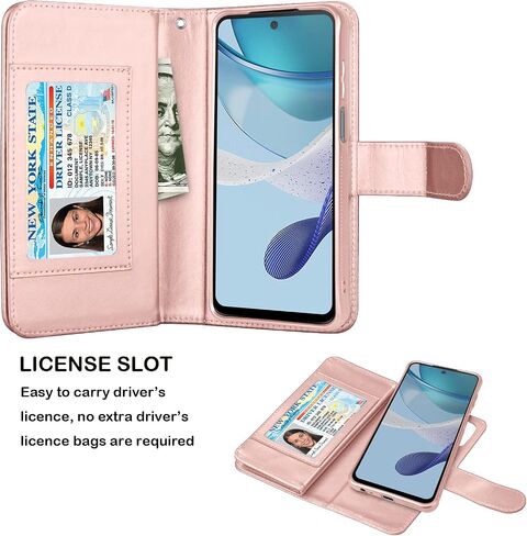 NJJEX for Motorola Moto G 5G 2023 Wallet Case, Moto G Power 5G 2023 Case, [9 Card Slots] PU Leather ID Credit Card Holder Folio Flip [Detachable] Kickstand Magnetic Phone Cover & Lanyard [Black] in Kuwait