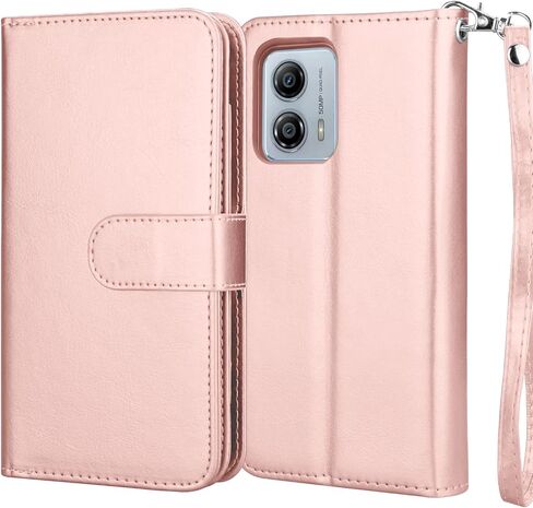 NJJEX for Motorola Moto G 5G 2023 Wallet Case, Moto G Power 5G 2023 Case, [9 Card Slots] PU Leather ID Credit Card Holder Folio Flip [Detachable] Kickstand Magnetic Phone Cover & Lanyard [Black] in Kuwait