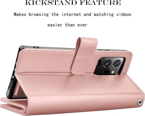 NJJEX Galaxy Note 20 Ultra Case (2020), for Samsung Note 20 Ultra 5G Wallet Case, [9 Card Slots] PU Leather ID Credit Holder Folio Flip [Detachable] Kickstand Magnetic Phone Cover & Lanyard [Black] in Saudi Arabia