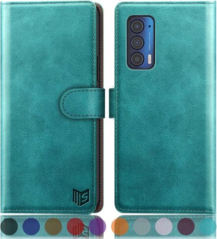 SUANPOT for Motorola Moto Edge 5G UW/Edge 2021 Wallet case【RFID Blocking】Credit Card Holder,Flip Folio Book PU Leather Phone case Shockproof Cover Women Men for Moto Edge 5G UW/Edge 2021(Light Brown) in Kuwait