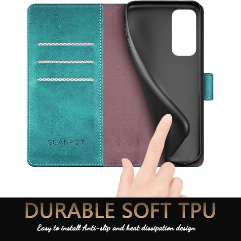 SUANPOT for Motorola Moto Edge 5G UW/Edge 2021 Wallet case【RFID Blocking】Credit Card Holder,Flip Folio Book PU Leather Phone case Shockproof Cover Women Men for Moto Edge 5G UW/Edge 2021(Light Brown) in Kuwait