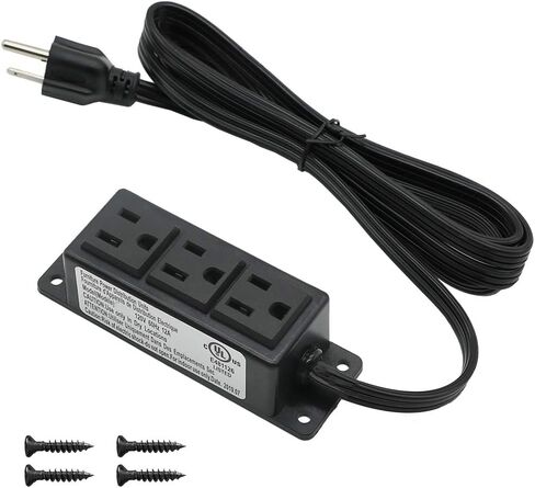 شريط طاقة مع منافذ USB، قابس مسطح لشريط الطاقة مثبت على الحائط، مخرج 2 تيار متردد 2 USB، سلك تمديد بطول 6.56 قدم لسطح المكتب وطاولة المؤتمرات وخزانة طاولة العمل in Kuwait
