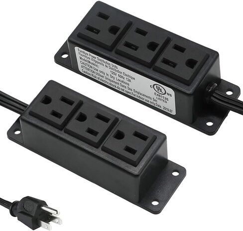 شريط طاقة مع منافذ USB، قابس مسطح لشريط الطاقة مثبت على الحائط، مخرج 2 تيار متردد 2 USB، سلك تمديد بطول 6.56 قدم لسطح المكتب وطاولة المؤتمرات وخزانة طاولة العمل in Kuwait