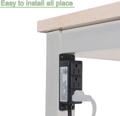 شريط طاقة مع منافذ USB، قابس مسطح لشريط الطاقة مثبت على الحائط، مخرج 2 تيار متردد 2 USB، سلك تمديد بطول 6.56 قدم لسطح المكتب وطاولة المؤتمرات وخزانة طاولة العمل in Kuwait