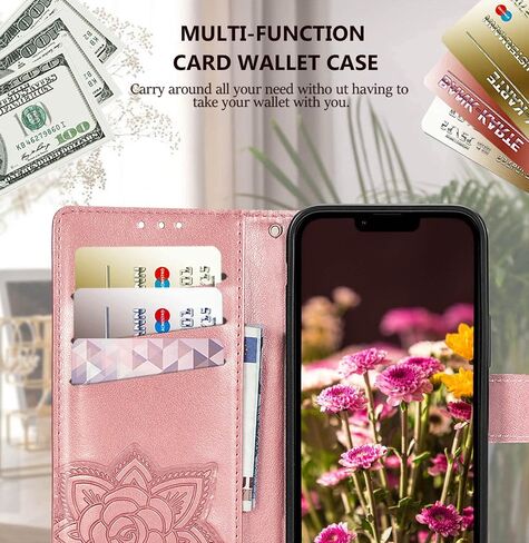 Compatible with iPhone 14 Wallet Case for Women, Purple in Saudi Arabia