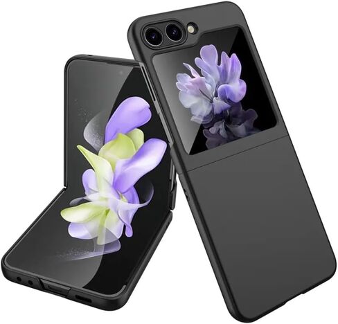حافظات هاتف متوافقة مع هاتف Samsung Galaxy Z Flip 5 | غطاء حماية صلب مقاوم للصدمات لهاتف سامسونج جالاكسي Z Flip 5 (أسود) in Saudi Arabia