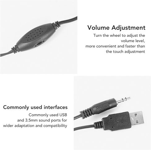مكبر صوت سلكي لسطح المكتب من ووكسجيهم، 3.5 ملم، واجهة مزدوجة USB 2.0، مقبض منخفض التشويش لضبط مستوى الصوت، مكبر صوت صغير للكمبيوتر والتابلت واللاب توب، لون يشبه الخشب in Kuwait