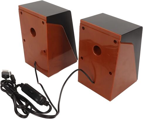 مكبر صوت سلكي لسطح المكتب من ووكسجيهم، 3.5 ملم، واجهة مزدوجة USB 2.0، مقبض منخفض التشويش لضبط مستوى الصوت، مكبر صوت صغير للكمبيوتر والتابلت واللاب توب، لون يشبه الخشب in Kuwait