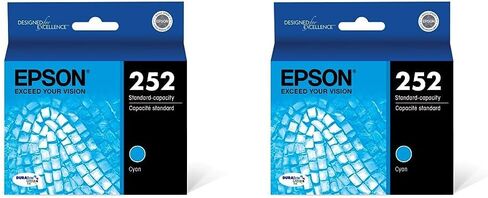 خرطوشة حبر سماوي ذات سعة قياسية Epson T252 DURABrite Ultra (T252220-S) لطابعات القوى العاملة المختارة، عدد 1 (عبوة من 2) in Kuwait