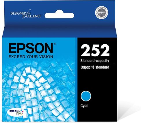 خرطوشة حبر سماوي ذات سعة قياسية Epson T252 DURABrite Ultra (T252220-S) لطابعات القوى العاملة المختارة، عدد 1 (عبوة من 2) in Kuwait