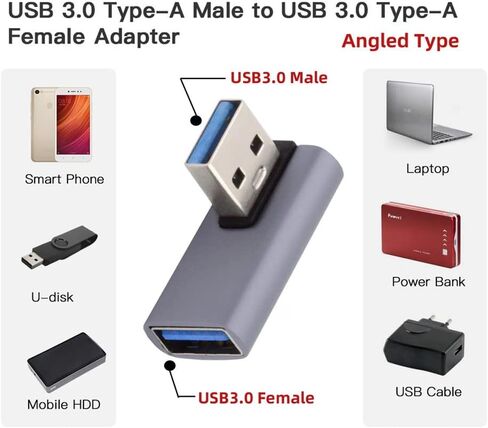 NFHK 10 جيجابت في الثانية USB3.0 ذكر إلى أنثى تمديد محول فيديو بيانات الطاقة ملف تعريف منخفض 90 درجة نوع الزاوية اليمنى in Kuwait