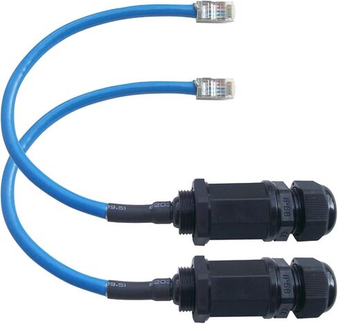 PENGLIN 2 قطعة M20 RJ45 موصل تركيب لوحة مقاومة للماء، كابل شبكة إيثرنت LAN ذكر إلى أنثى Cat6، وصلة تثبيت لوحة خارجية مع كابل شبكة Shield Cat6 in Saudi Arabia