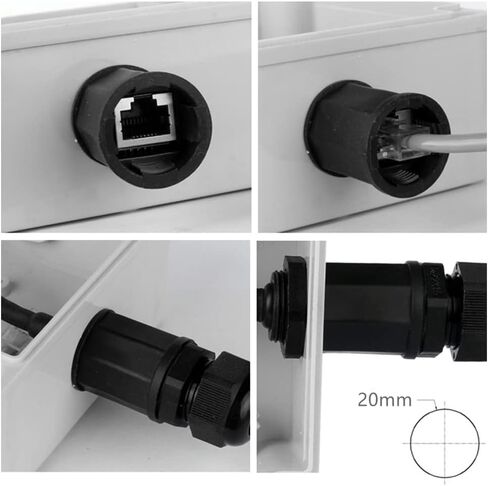 PENGLIN 2 قطعة M20 RJ45 موصل تركيب لوحة مقاومة للماء، كابل شبكة إيثرنت LAN ذكر إلى أنثى Cat6، وصلة تثبيت لوحة خارجية مع كابل شبكة Shield Cat6 in Saudi Arabia