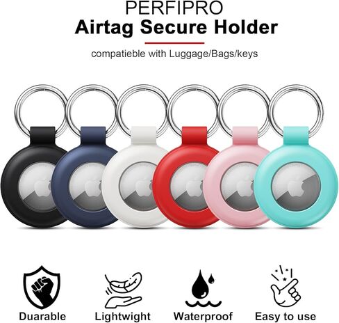 4 عبوات من حافظة حامل Airtag المقاومة للماء، سلسلة مفاتيح Airtag من السيليكون لعلامات Apple Air، حامل مفاتيح AirTags مع حافظة Airtag، حافظات GPS ملحقات مكتشف العناصر in Kuwait