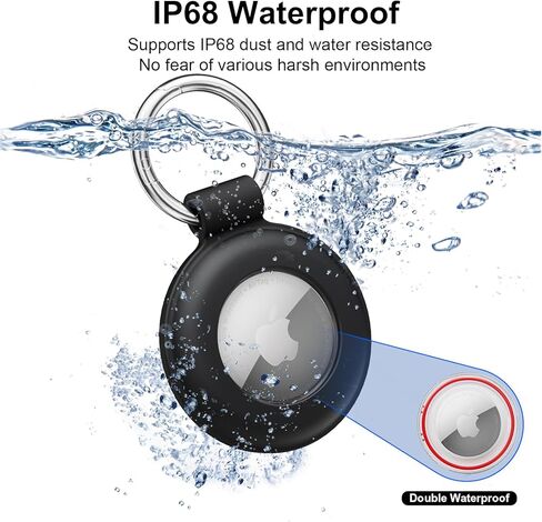 4 عبوات من حافظة حامل Airtag المقاومة للماء، سلسلة مفاتيح Airtag من السيليكون لعلامات Apple Air، حامل مفاتيح AirTags مع حافظة Airtag، حافظات GPS ملحقات مكتشف العناصر in Kuwait