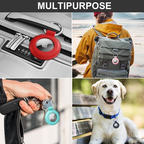 4 عبوات من حافظة حامل Airtag المقاومة للماء، سلسلة مفاتيح Airtag من السيليكون لعلامات Apple Air، حامل مفاتيح AirTags مع حافظة Airtag، حافظات GPS ملحقات مكتشف العناصر in Kuwait