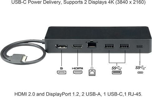 ITSPWR Bundle Containing HP 50H55AA 7-in-1 Docking Station, USB-C Power Delivery, Support Dual 4K Displays 3840 x 2160, HDMI2.0, DisplayPort1.2, 2xUSB-A, 1xUSB-C,1xRJ-45, and ITSPWR Type-C 4-Port Hub in Kuwait