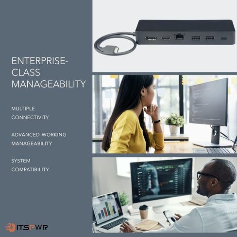 ITSPWR Bundle Containing HP 50H55AA 7-in-1 Docking Station, USB-C Power Delivery, Support Dual 4K Displays 3840 x 2160, HDMI2.0, DisplayPort1.2, 2xUSB-A, 1xUSB-C,1xRJ-45, and ITSPWR Type-C 4-Port Hub in Kuwait