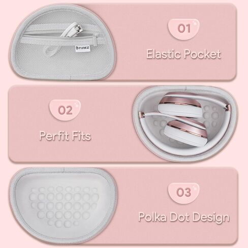 Case for Beats Solo3 /Solo 4 On-Ear Headphones, Portable Travel Hard Shell Storage Bag (Rose Gold) in Kuwait