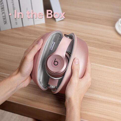 Case for Beats Solo3 /Solo 4 On-Ear Headphones, Portable Travel Hard Shell Storage Bag (Rose Gold) in Kuwait