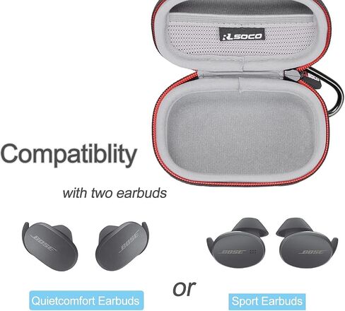 حافظة صلبة RLSOCO لسماعات الأذن Bose QuietComfort المانعة للضوضاء ولسماعات الأذن اللاسلكية Bose Sport Earbuds (رمادي) in Kuwait