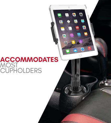 حامل الأكواب من ماكالي - حامل أكواب آيباد عالي التحمل في السيارة أو حامل الكمبيوتر اللوحي للسيارة والشاحنات والمركبات - يناسب الأجهزة بعرض 3.5 بوصة - 8 بوصة مع حافظة - حامل آيباد قابل للتعديل للسيارة in Kuwait