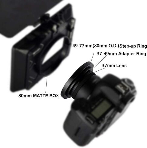 Front Step Up Ring 58mm to 80mm Lens Matte Box Adapter O.D, 58mm Lens Adapter Ring to 77mm Lens Filters/Lens Cap LingoFoto in Kuwait