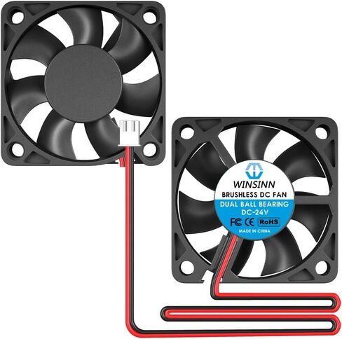 WINSINN DC 50mm Fan 5V 5010 Dual Ball Bearing Brushless Cooling Turbine Turbo 50mmx10mm 2PIN (Pack of 2Pcs) in Saudi Arabia