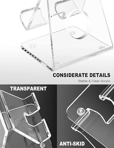 حامل هاتف خلوي من الأكريليك DesignComfort، حامل هاتف أكريليك للمكتب، حامل هاتف شفاف، قاعدة تثبيت، مهد، متوافق مع هاتف 13 Pro Max Mini 11 Xr 8 SE، هاتف Android الذكي، وسادة، ملحقات مكتبية in Saudi Arabia