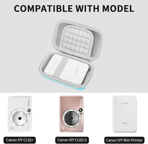 حافظة Yinke لطابعة الصور الصغيرة Canon Ivy Mobile/ Canon Ivy CLIQ 2/+2 طابعة كاميرا فورية، غطاء واقٍ صلب للسفر (ذهبي وردي) in Kuwait
