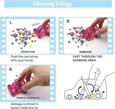 JJLFresheners Desktop Mini Cleaner and Dust Sweep, Blue Transparent, Car Table Dust Cleaning Trolley Keyboard Confetti Pencil Eraser Dust Sweeper Deft Processed in Saudi Arabia