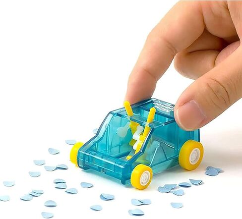 JJLFresheners Desktop Mini Cleaner and Dust Sweep, Blue Transparent, Car Table Dust Cleaning Trolley Keyboard Confetti Pencil Eraser Dust Sweeper Deft Processed in Saudi Arabia