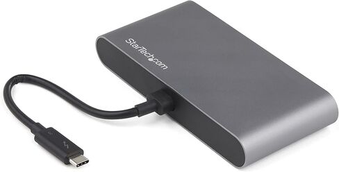 StarTech.com Thunderbolt 3 Mini Dock - محطة إرساء شاشة مزدوجة محمولة مع DP 4K 60 هرتز، 1x USB-A Hub (USB 3.0/5 جيجابت في الثانية)، GbE - كابل 11 بوصة / 28 سم - محول TB3 متعدد المنافذ - Mac/Windows (TB3DKM2DPL) in Kuwait