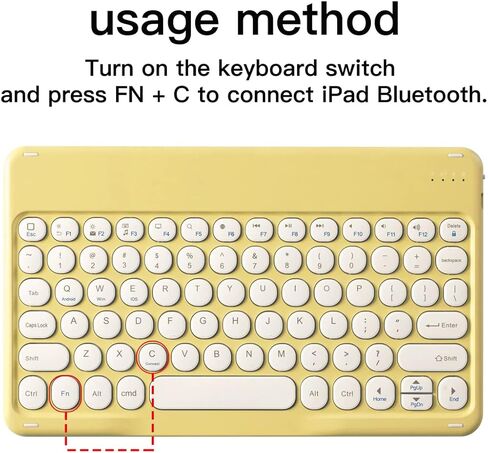 GUDOU Rotatable Keyboard Case for New iPad 10.9 inch 10th Generation 2022, 360 Degree Rotation & Auto Wake/Sleep,Magnetic Detachable Wireless Bluetooth Keyboard for Apple iPad 10.9 Inch 2022(Yellow) in Kuwait