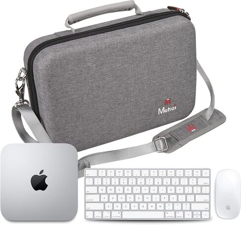 حقيبة حمل مقاومة للصدمات من Mchoi مع أحزمة كتف قابلة للتعديل، لجهاز Apple Mac Mini M1 / ​​Mac Mini M2، ولوحة مفاتيح Apple Magic والفأرة السحرية، حافظة فقط in Saudi Arabia