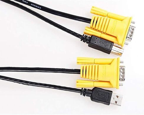 كيبل محول كيه في ام اصلي VGA + USB B الى VGA + USB A ذكر الى ذكر بطول 16 قدم 2 في 1 USB نوع A الى USB نوع B لسلك 801UK 16FT in Kuwait