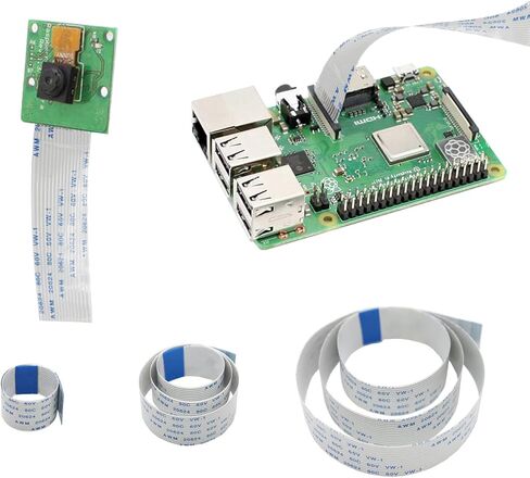 يونيكير كيبل كاميرا راسبيري باي، كيبل مسطح بشريط يونيكير 15 دبوس، كيبل مرن CSI بطول 50 سم/1 متر/2 متر لراسبيري باي 3B+، 3B، 2B (ليس لـ Pi Zero) in Kuwait