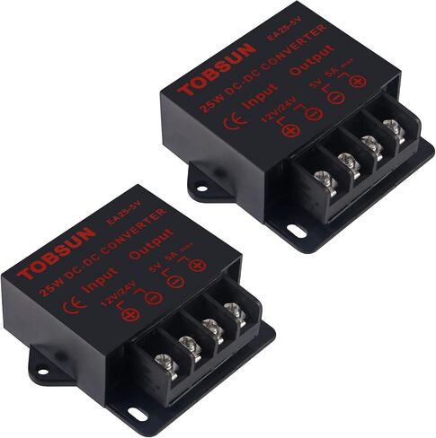 DWEII 2-Pack 12V إلى 5V Converter، DC 12V 24V إلى 5V 10A محول تنحى محول DC الجهد المخفض منظم إمدادات الطاقة وحدة المحول in Saudi Arabia