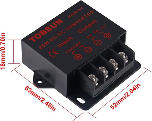 DWEII 2-Pack 12V إلى 5V Converter، DC 12V 24V إلى 5V 10A محول تنحى محول DC الجهد المخفض منظم إمدادات الطاقة وحدة المحول in Saudi Arabia