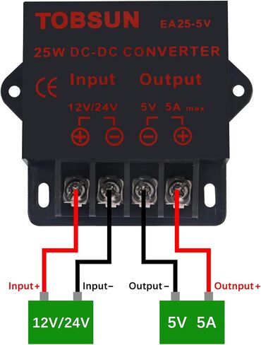 DWEII 2-Pack 12V إلى 5V Converter، DC 12V 24V إلى 5V 10A محول تنحى محول DC الجهد المخفض منظم إمدادات الطاقة وحدة المحول in Saudi Arabia