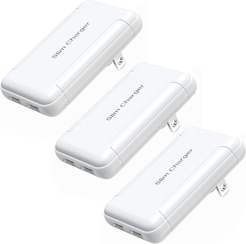 Flat USB Wall Charger, OKRAY Extra-Slim&Foldable 2 USB-A Port Charger Block in Kuwait