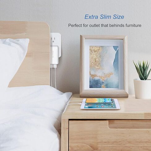 Flat USB Wall Charger, OKRAY Extra-Slim&Foldable 2 USB-A Port Charger Block in Kuwait