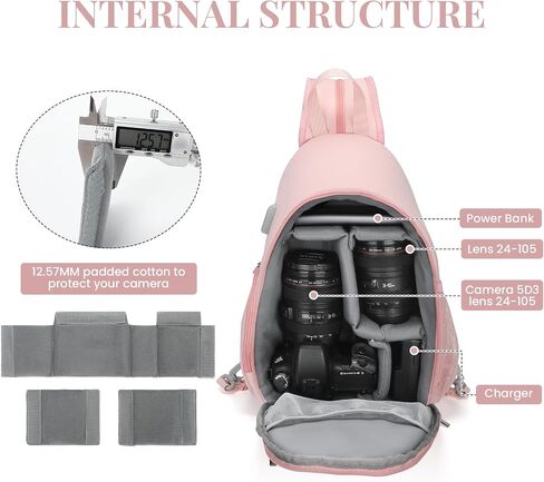 BAIGIO Camera Sling Bag Small Camera Backpack for Photographers,Water-resistant Camera Crossbody Bag Travel Caemra Backpack for DSLR SLR Mirrorless Camera in Saudi Arabia