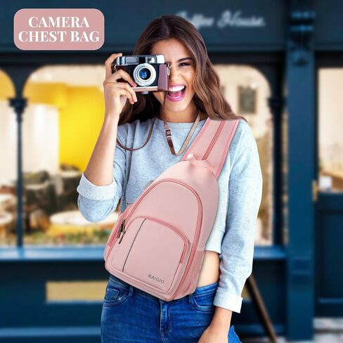 BAIGIO Camera Sling Bag Small Camera Backpack for Photographers,Water-resistant Camera Crossbody Bag Travel Caemra Backpack for DSLR SLR Mirrorless Camera in Saudi Arabia