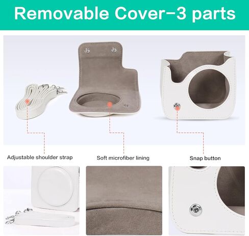 MOSISO Camera Case Compatible with Instax Mini 7+ Instant Camera, PU Leather Protective Case Cover Carrying Storage Bag with Adjustable Shoulder Strap, White in Saudi Arabia