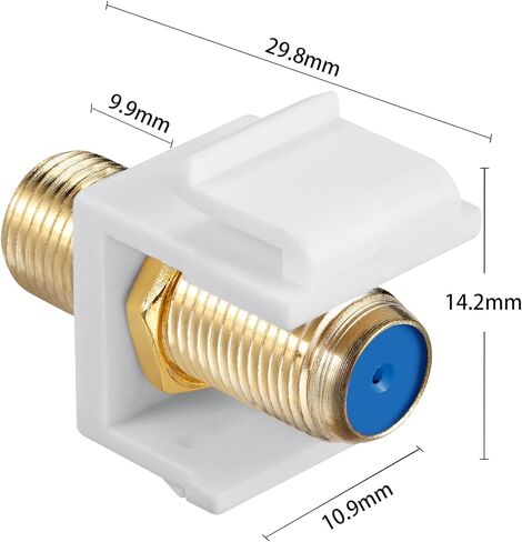 Coax Keystone Jack Insert 10-Pack, Gold-Plated Coaxial Cable Connector, F-Type RG6 Cable Extender Female to Female for Wall Plate and Patch Panel - Enhance Your Connection Quality in Kuwait